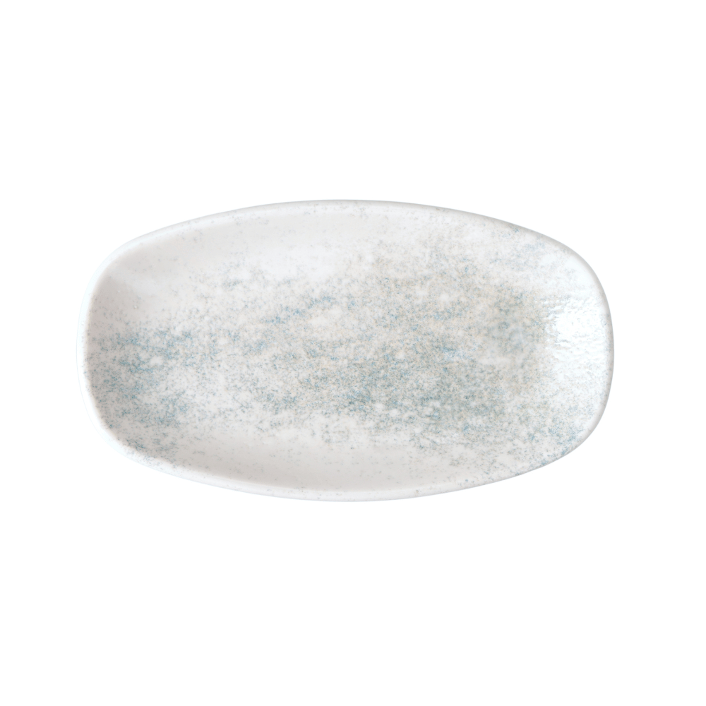Smoky Matte Blue Coupe Oval Platter