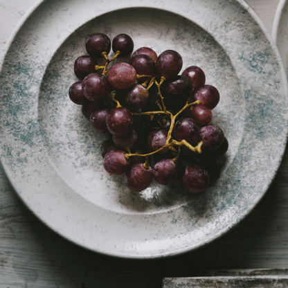 Smoky Matte Blue Pasta & Salad Plate